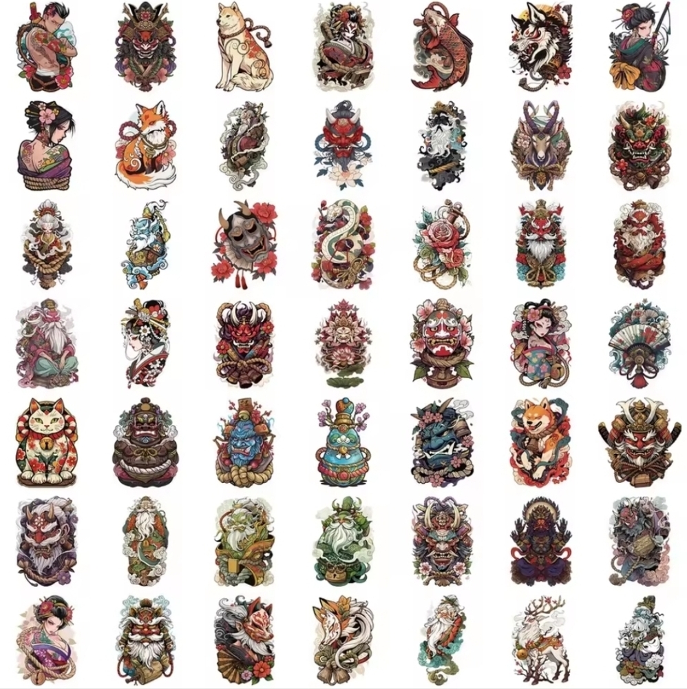 🍒🍒 Vibrant Multicolor Japanese Theme Decal Stickers - Count 20